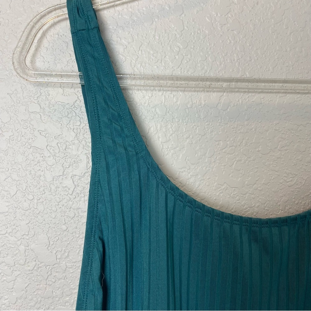 Teal Ribbed Belted Swimsuit Size XL - Picture 3 of 7